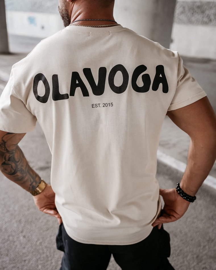 T-shirt męski OLAVOGA SAYER beż