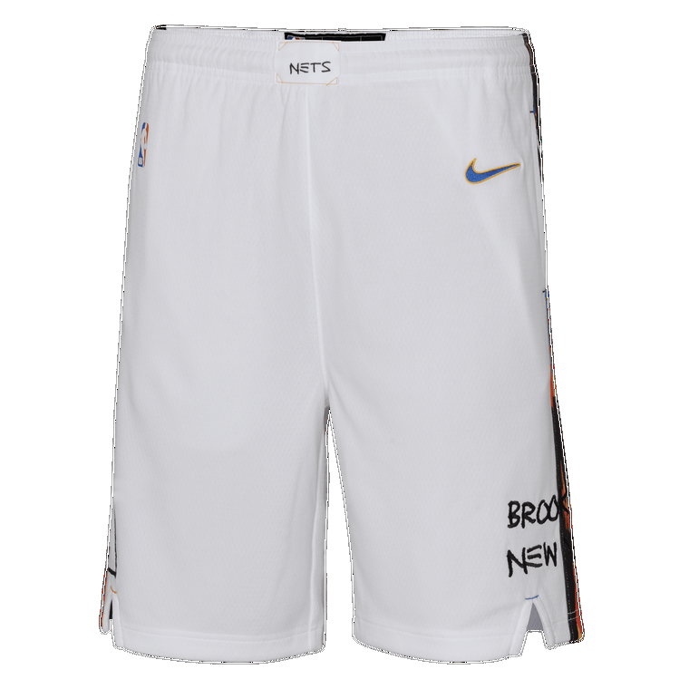 Spodenki dla dużych dzieci Nike Dri-FIT NBA Swingman Brooklyn Nets - Biel