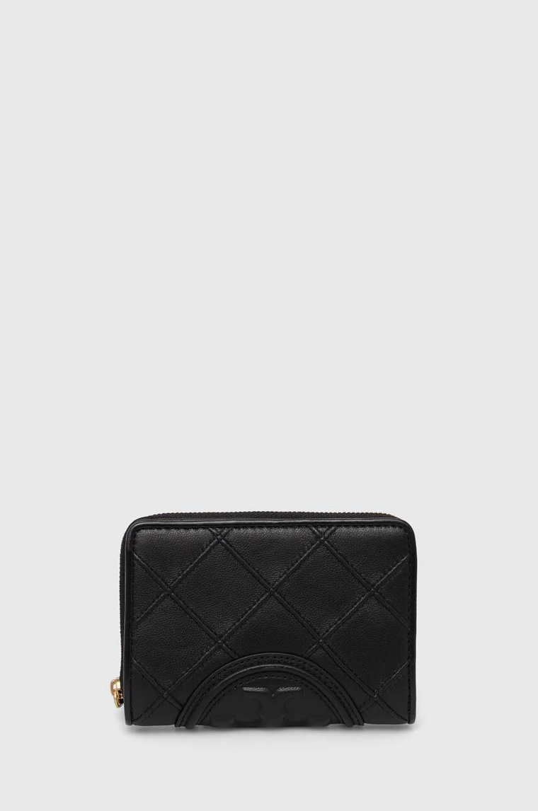 Tory Burch portfel skórzany Fleming Soft Bi-fold damski kolor czarny 143494.001