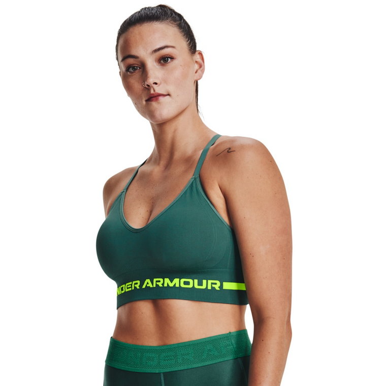 Biustonosz treningowy UNDER ARMOUR UA Seamless Low Long Bra - zielony