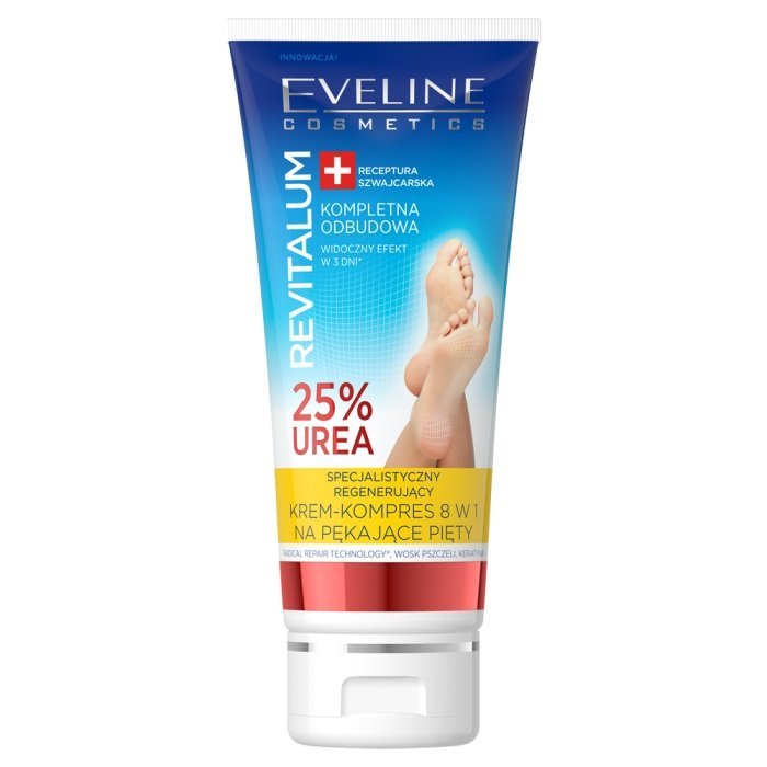 Eveline Cosmetics, Revitalum, specjalistyczny regenerujący krem-kompres 8w1 na pękające pięty 25% Urea, 100 ml