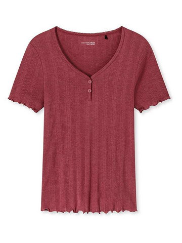 Schiesser Koszulka piżamowa w kolorze jagodowym