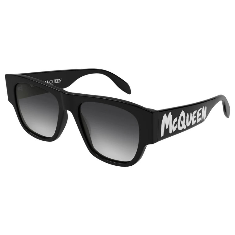 Czarne/Szare Okulary przeciwsłoneczne Alexander McQueen