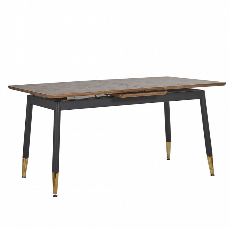 Rozkładany stół do jadalni 160/200 x 80 cm ciemne drewno z czarnym CALIFORNIA kod: 4251682243452
