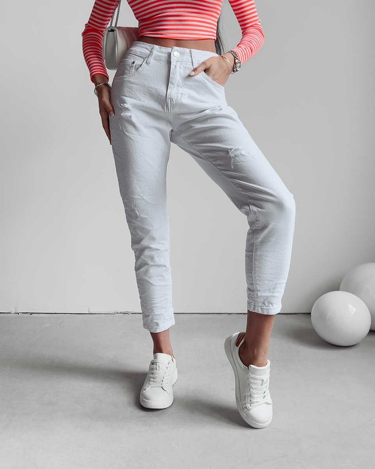 Spodnie jeansowe damskie OLAVOGA CAMI 249 biały M