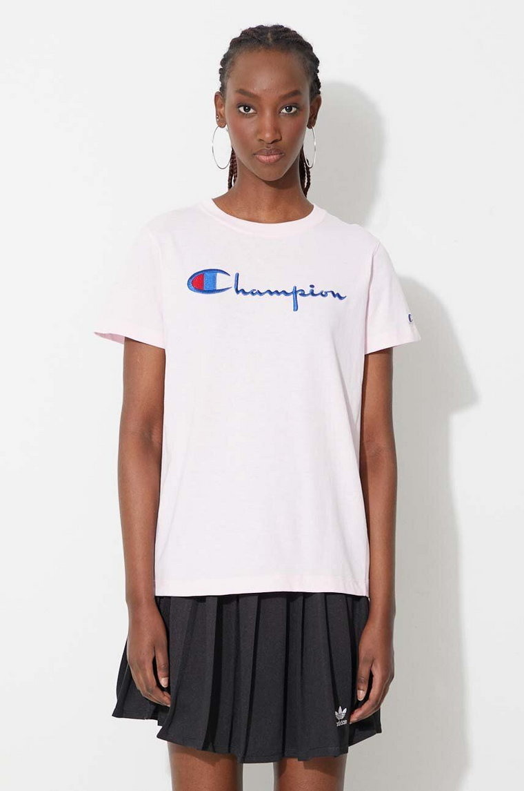 Champion t-shirt bawełniany kolor różowy 110992-WW001