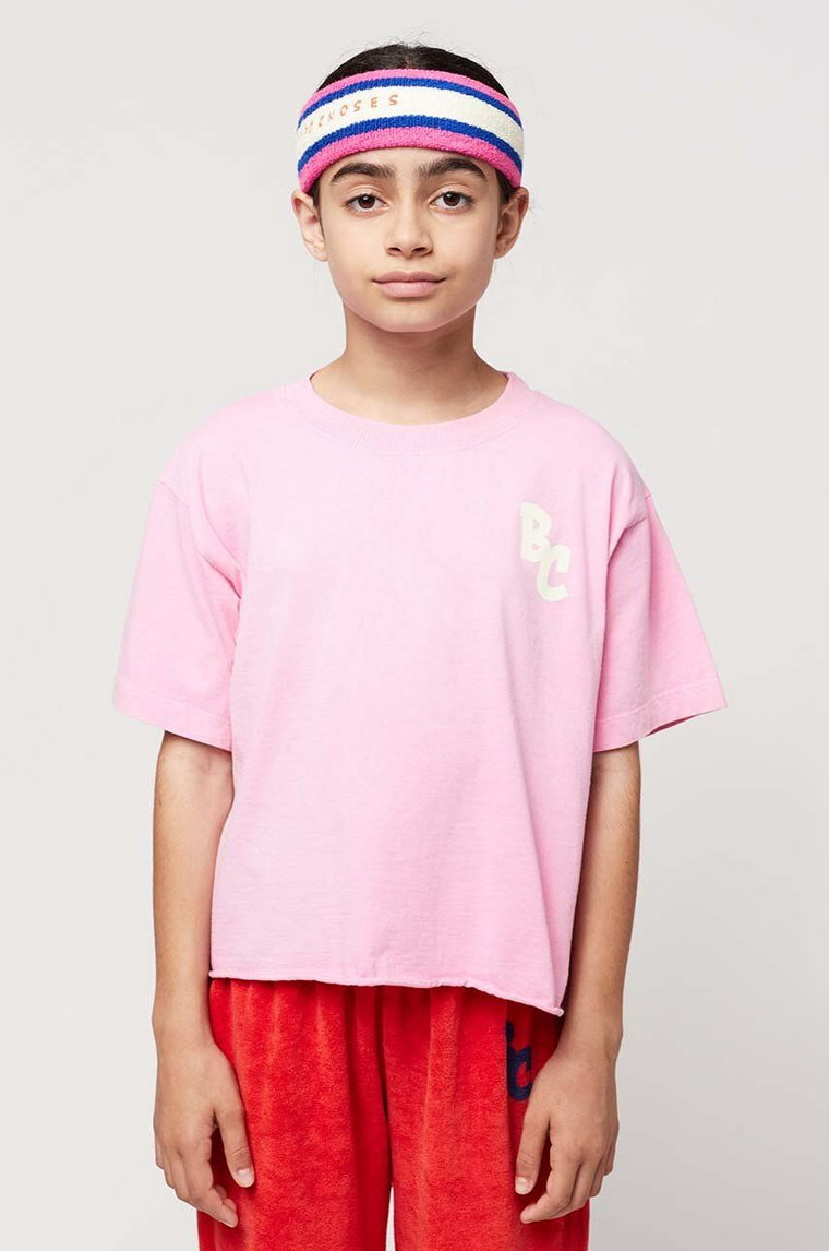 Bobo Choses t-shirt bawełniany dziecięcy kolor różowy