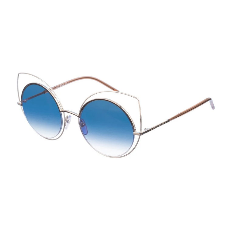 Sungles - Srebrna oprawka z niebieskimi soczewkami w odcieniach Marc Jacobs