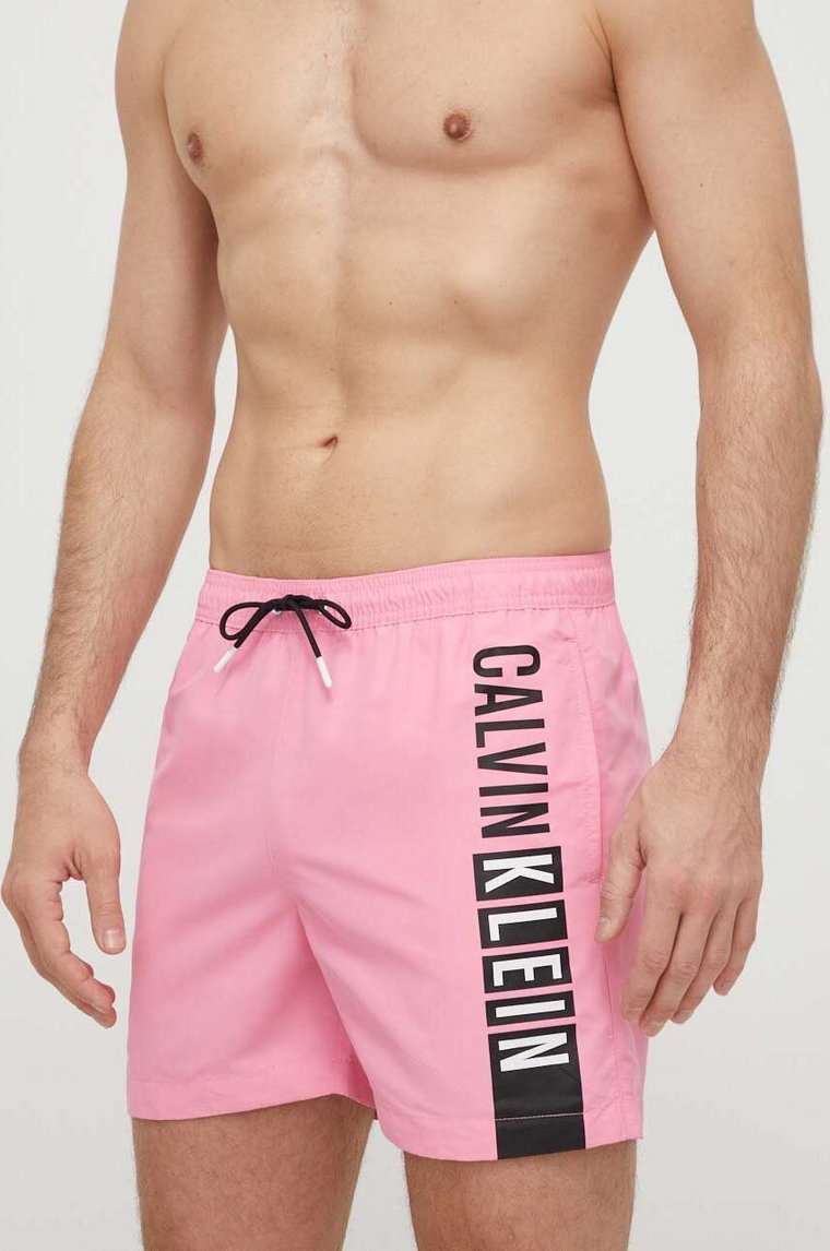 Calvin Klein szorty kąpielowe kolor różowy