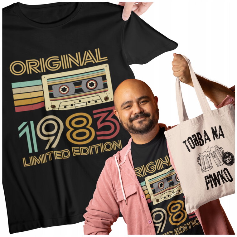 Koszulka na 40 50 30 60 urodziny męska personalizowana Torba