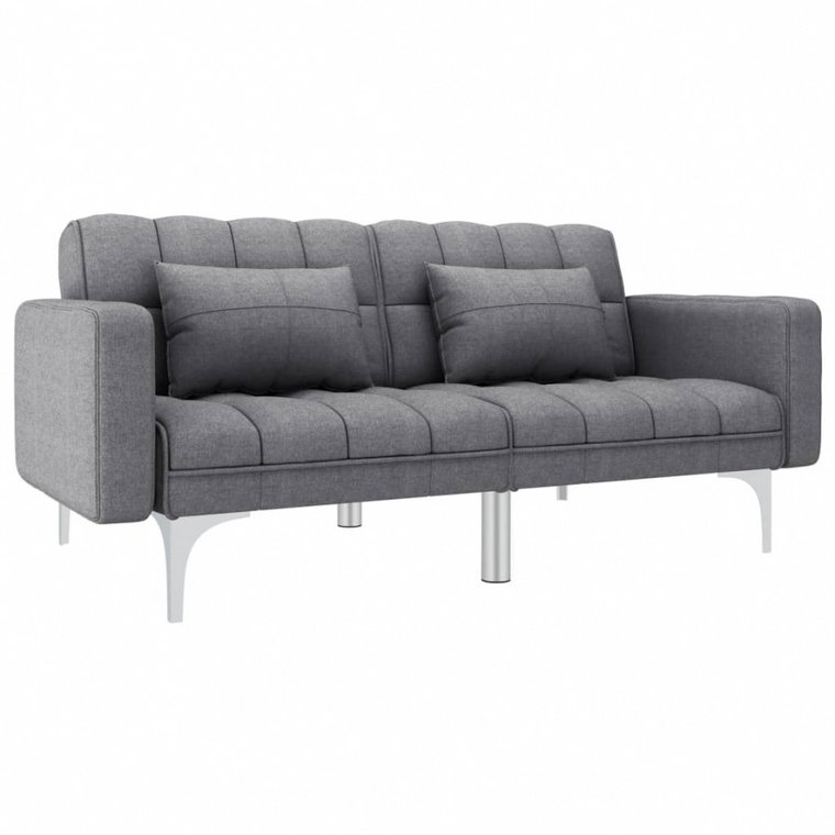 Sofa rozkładana, jasnoszara, tapicerowana tkaniną kod: V-247215