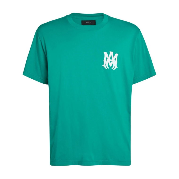 Zielony T-shirt z logo - 3D Okrągły Dekolt Amiri