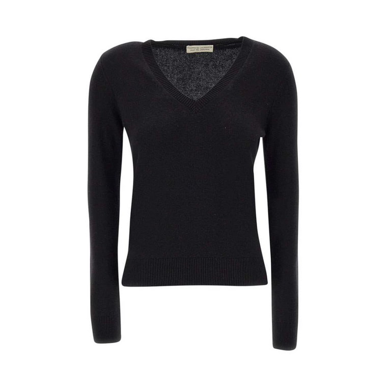 Czarny wełniany sweter dla kobiet Filippo De Laurentiis