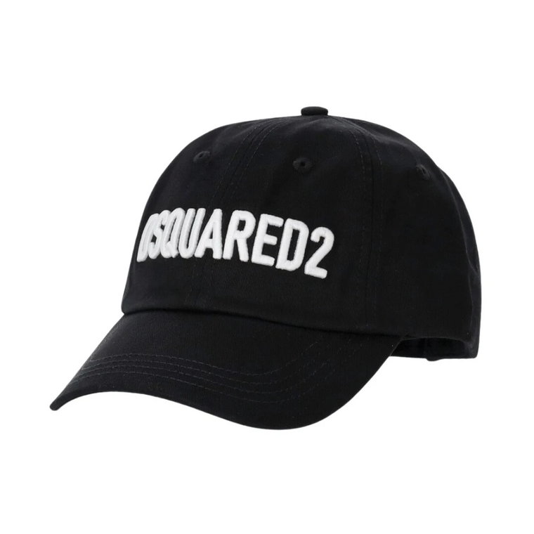 Czarna i biała czapka baseballowa z logo D2 Dsquared2