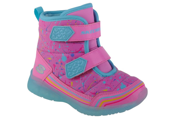 Skechers Illumi-Brights - Power Paint 302653N-PKMT, Dla dziewczynki, Różowe, śniegowce, tkanina, rozmiar: 24