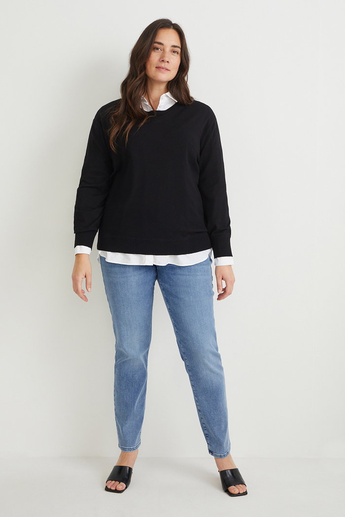 C&A Skinny Jeans-średni stan-One Size Fits More, Niebieski, Rozmiar: 56-60