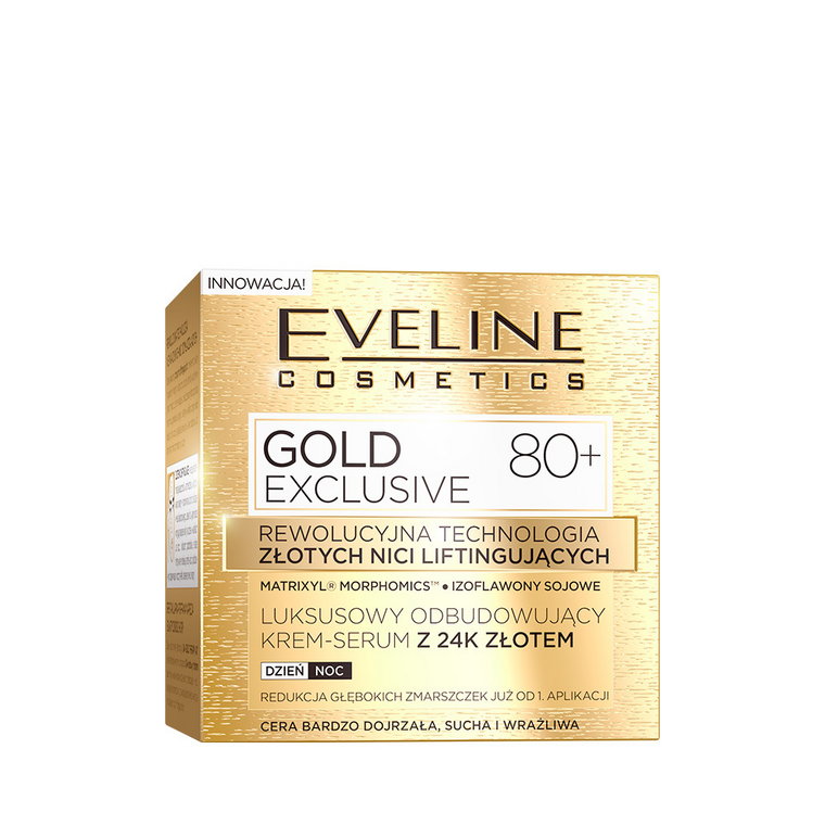 Gold exclusive 80+ luksusowy odbudowujący krem-serum z 24k złotem