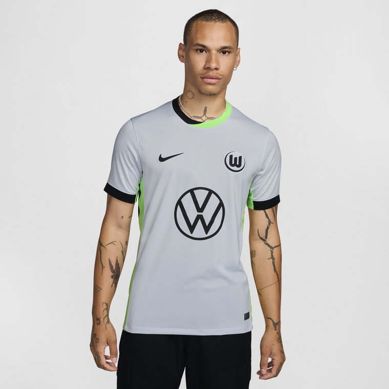 Męska koszula piłkarska Nike Dri-FIT VfL Wolfsburg Stadium 2024/25 (wersja trzecia)  replika - Szary