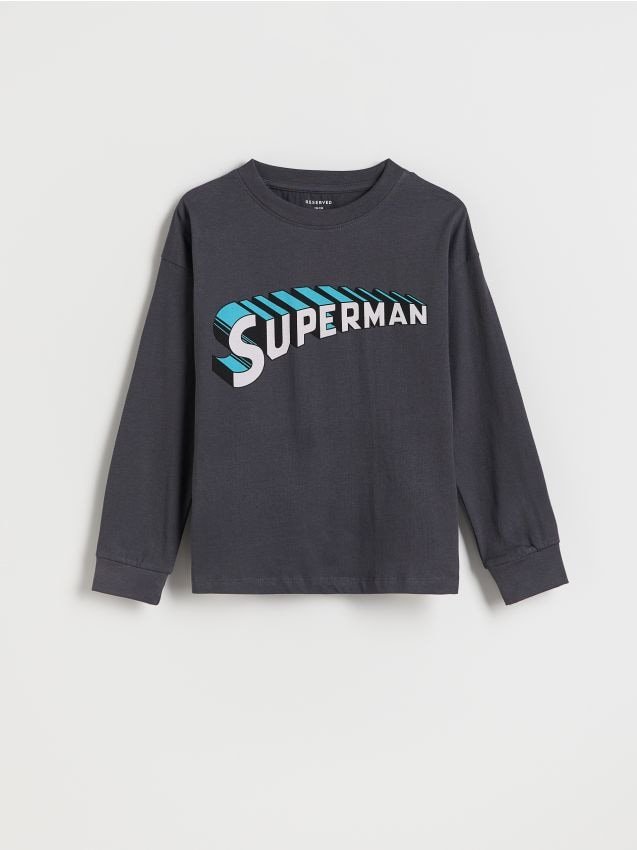 Reserved - Longsleeve Superman - ciemnoszary