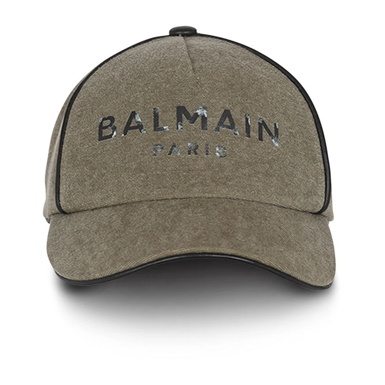 Bawełniana czapka z nadrukiem Paryża Balmain