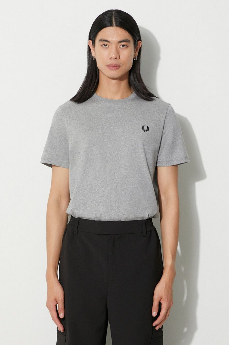 Fred Perry t-shirt bawełniany męski kolor szary melanżowy M1600.420