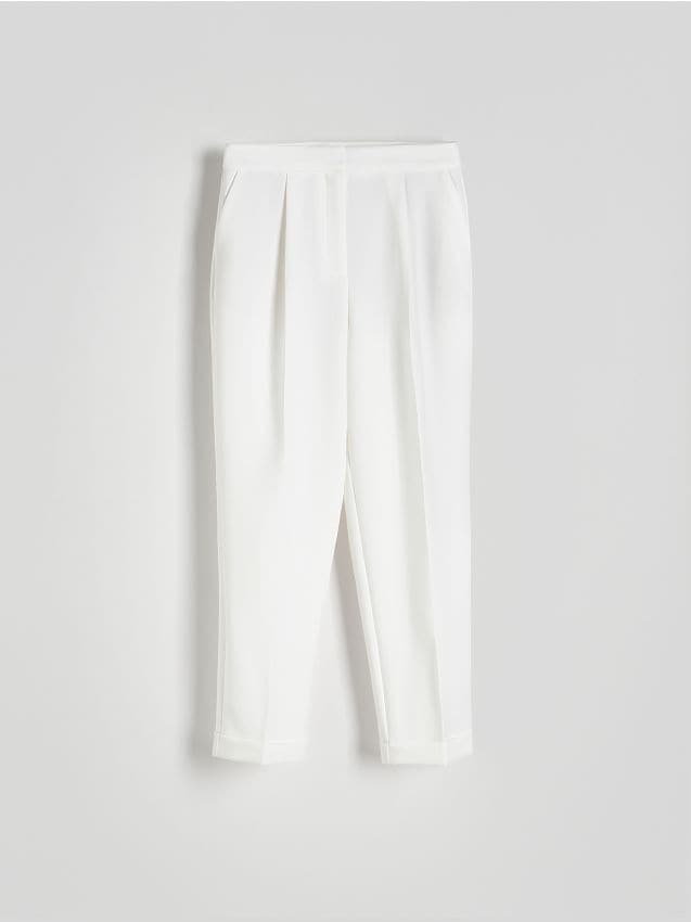 Reserved - Spodnie z mankietami - biały