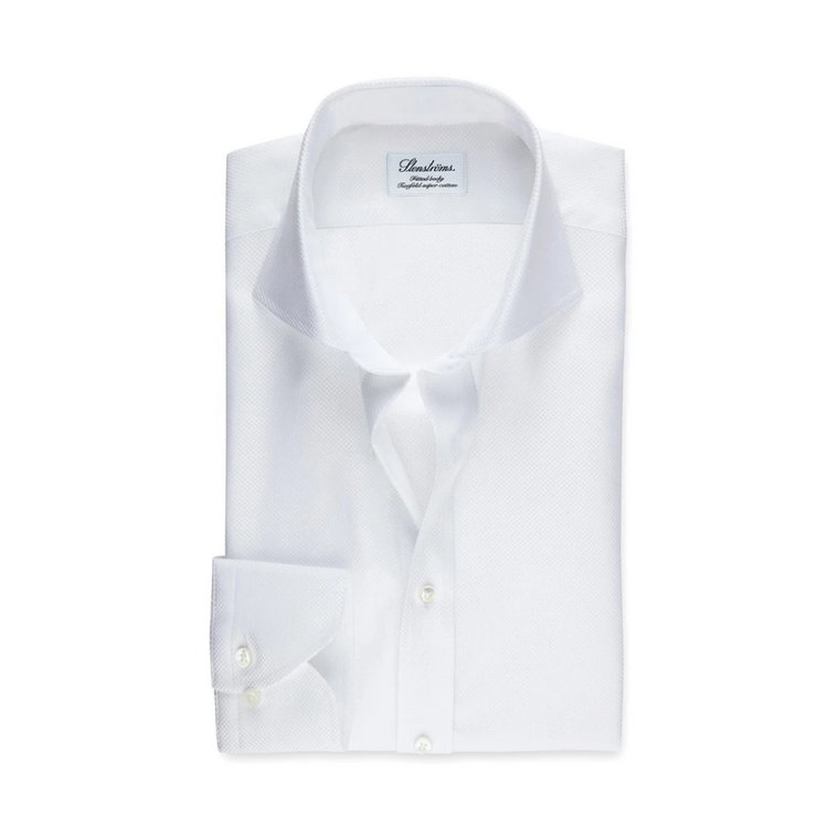 Biała koszula z teksturą twill Stenströms