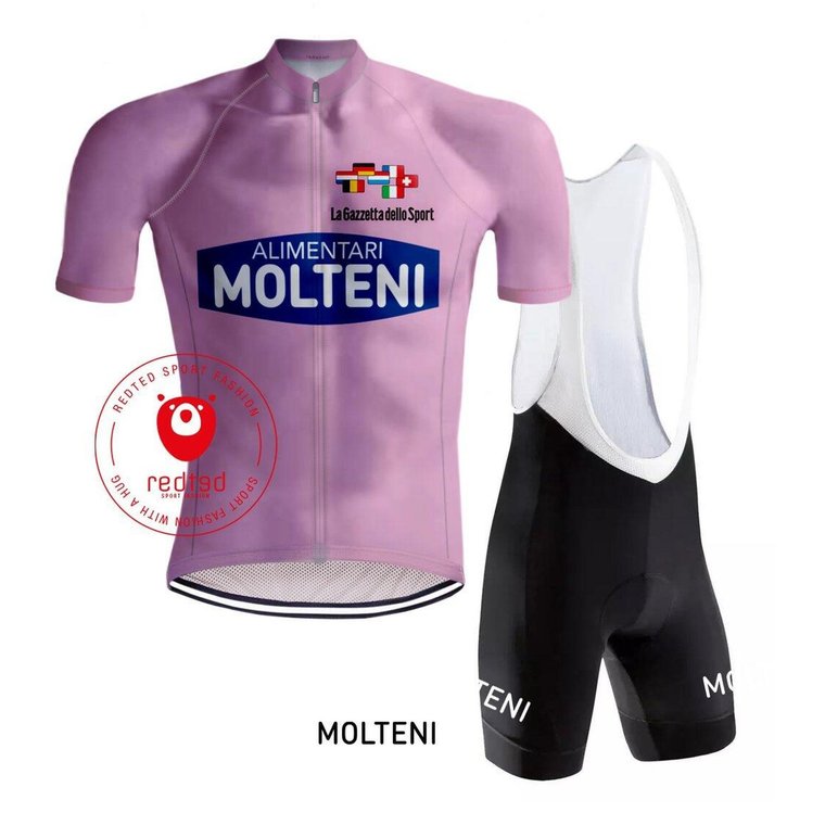 Koszulka kolarska Vintage - Molteni Maillot Rose Giro d'Italia - RedTed