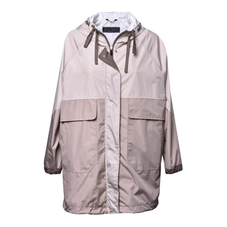 Beige fabric parka Baldinini