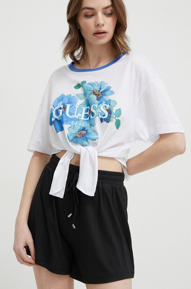 Guess t-shirt plażowy kolor biały E4GI08 KC6K0