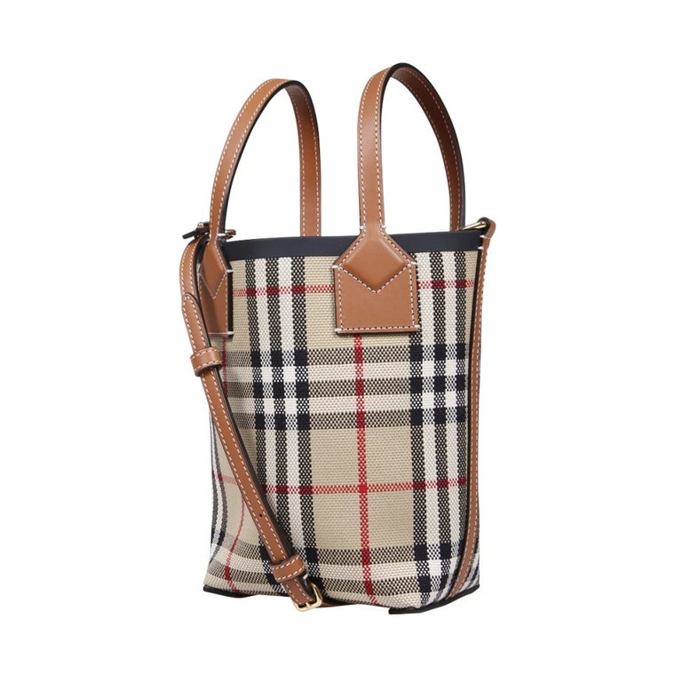 LS MN London Tote YUC Vintage Check Beige Burberry