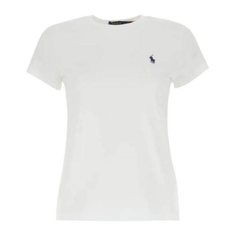 Biała koszulka z dżerseju dla kobiet Ralph Lauren