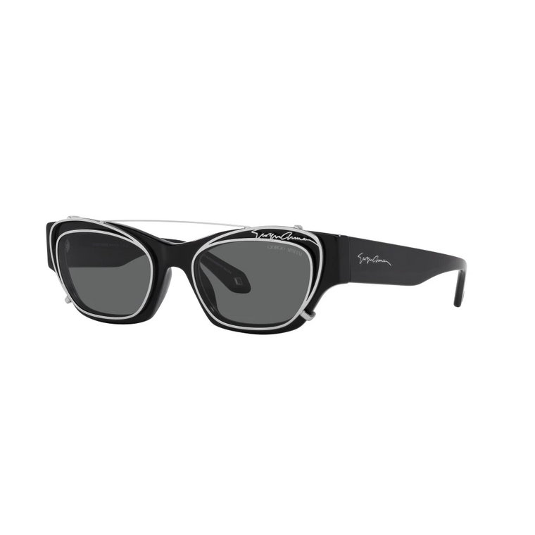 Czarno-Srebrne/Szare Okulary przeciwsłoneczne AR 8185U Giorgio Armani