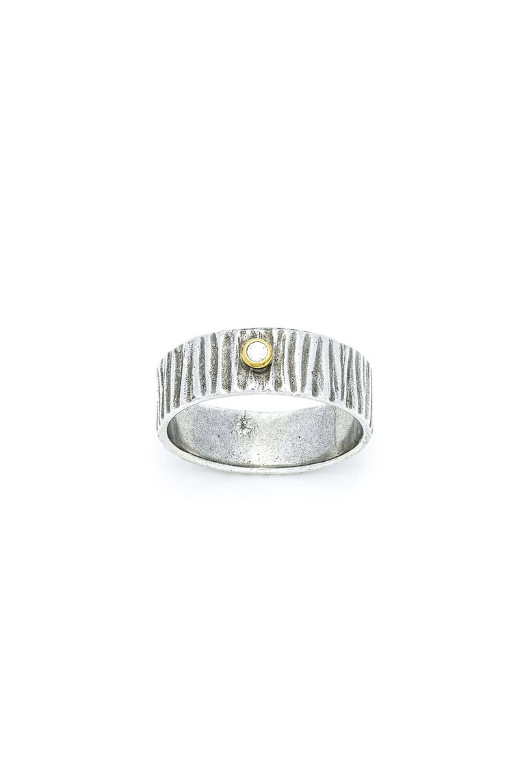 srebrny pierścionek w formie obrączki marasimsim