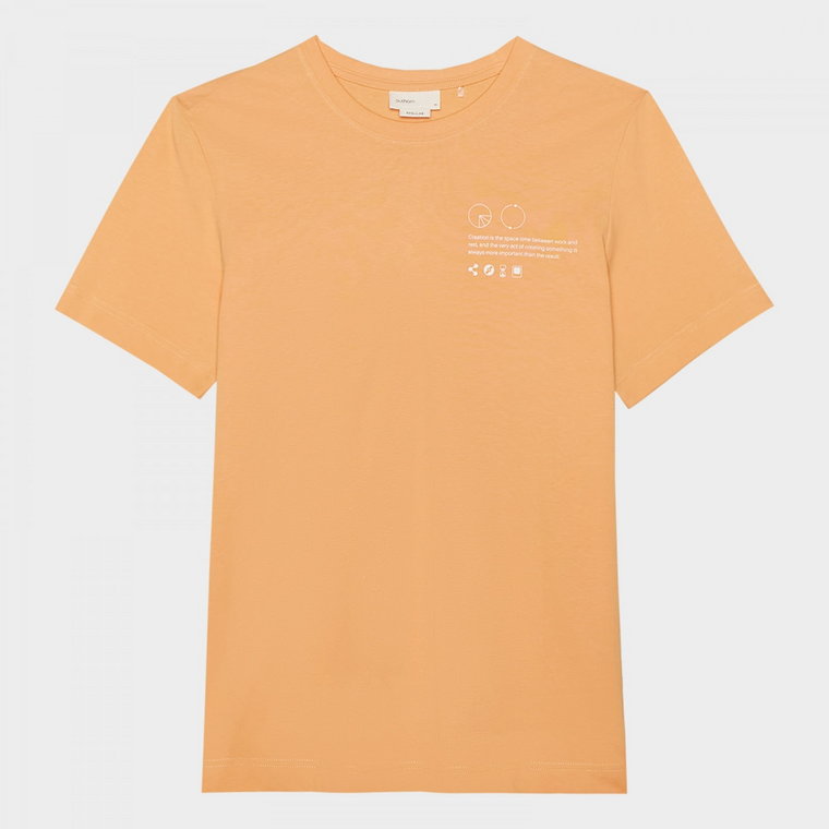 Męski t-shirt z nadrukiem Outhorn OTHWSS24TTSHM1490 - pomarańczowy