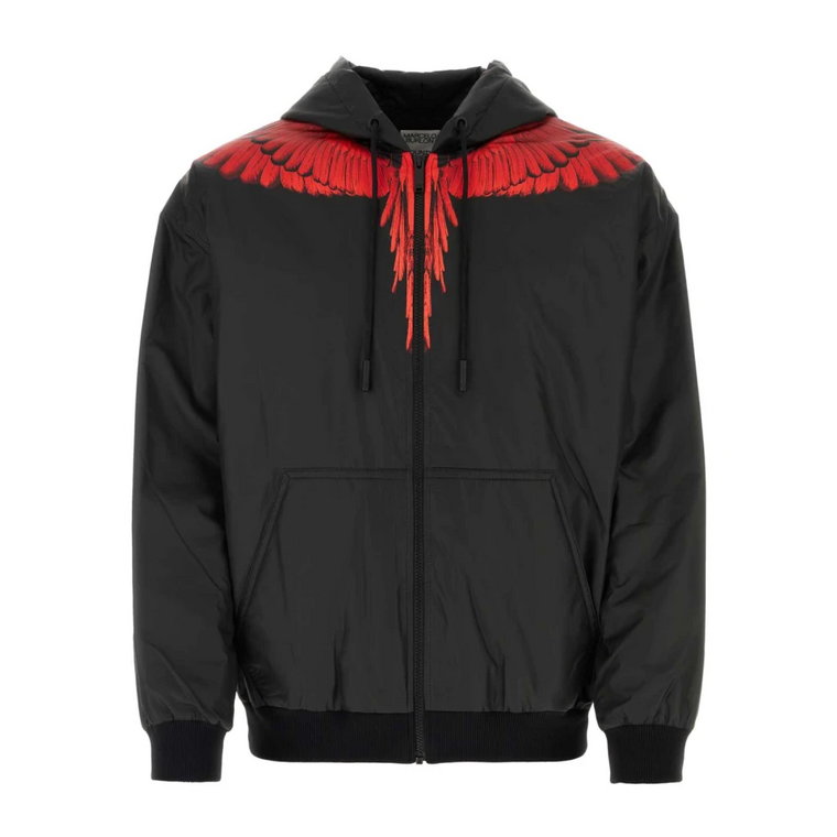 Elegancka czarna kurtka z poliestru Marcelo Burlon