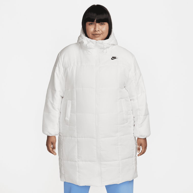 Damska parka z kapturem o luźnym kroju Therma-FIT Nike Sportswear Classic Puffer (duże rozmiary) - Czerń