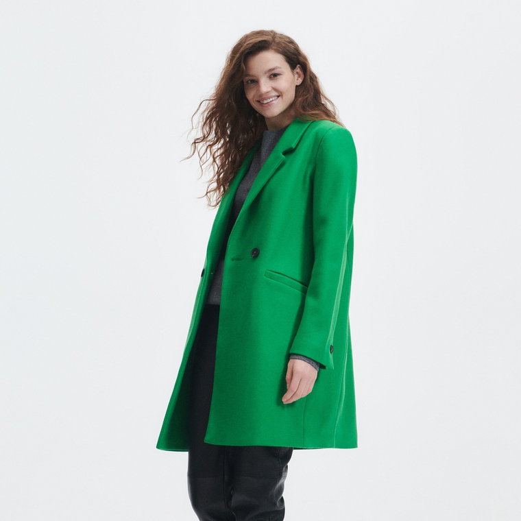 Reserved - Dwurzędowy płaszcz - Zielony