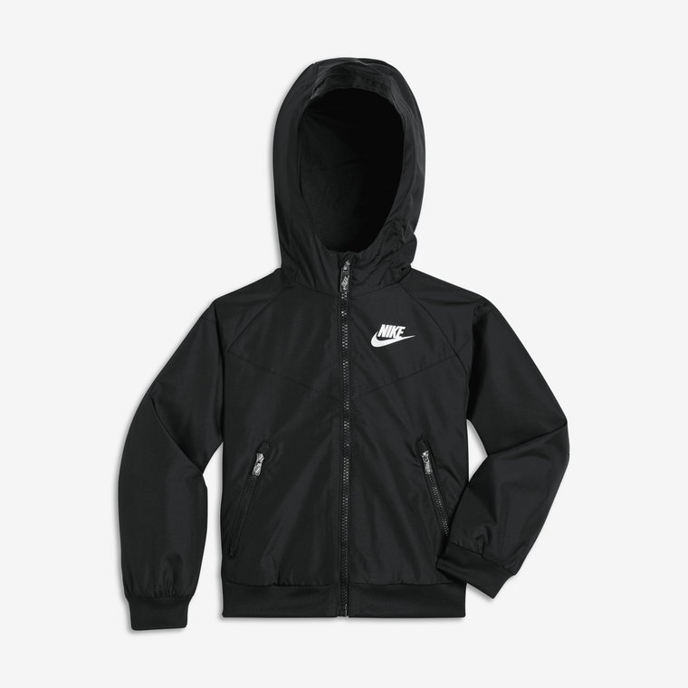 Kurtka z zamkiem na całej długości dla maluchów Nike Sportswear Windrunner - Czerń