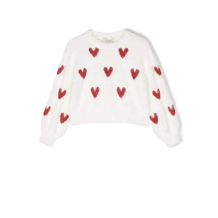 Ubranie dla dziewczynki - Sweter z haftowanym sercem Twinset