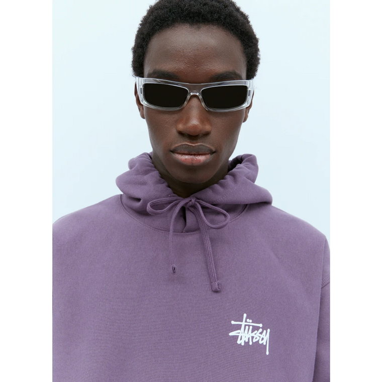 Bawełniany bluza z kapturem i logo Stüssy