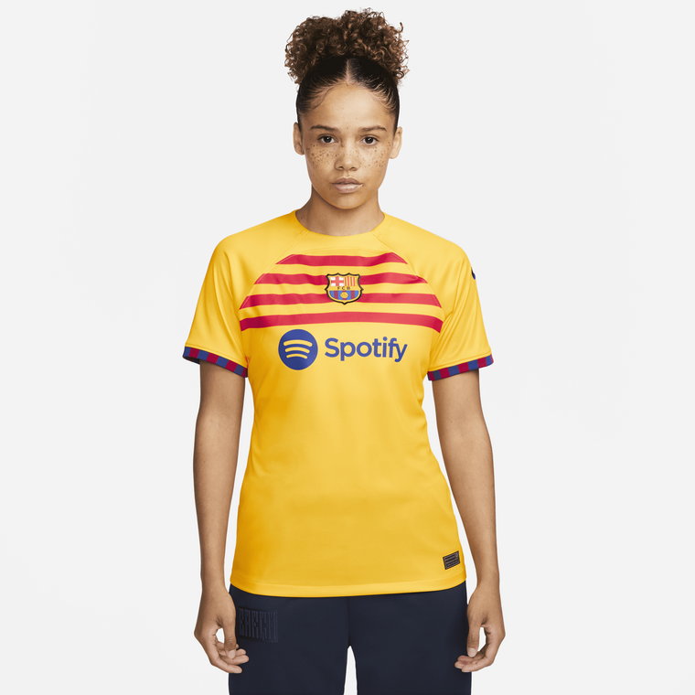 Damska koszulka piłkarska Nike Dri-FIT FC Barcelona Stadium 2023/24 (wersja czwarta) - Żółty