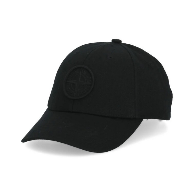 Czarna czapka baseballowa z mieszanki wełny Stone Island