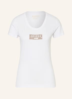 Guess T-Shirt Studs Box Z Ozdobnymi Kamykami weiss