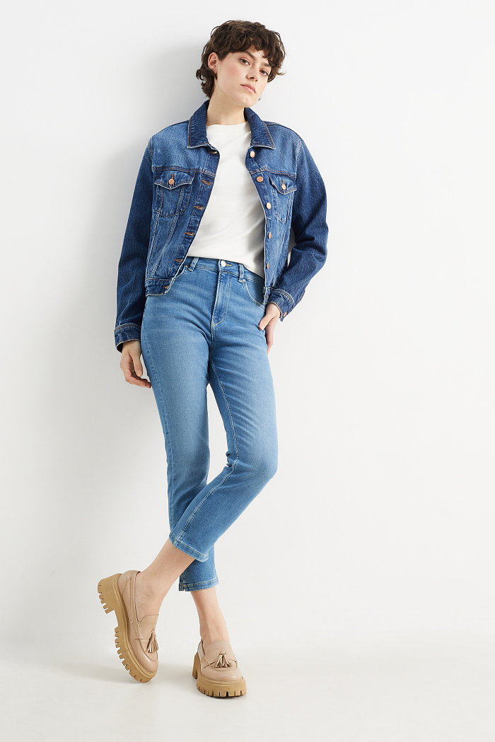 C&A Slim jeans-wysoki stan, Niebieski, Rozmiar: 34