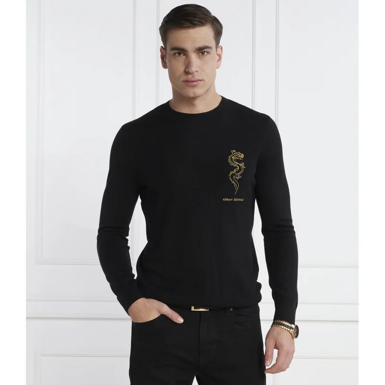 Armani Exchange Sweter | Regular Fit | z dodatkiem wełny