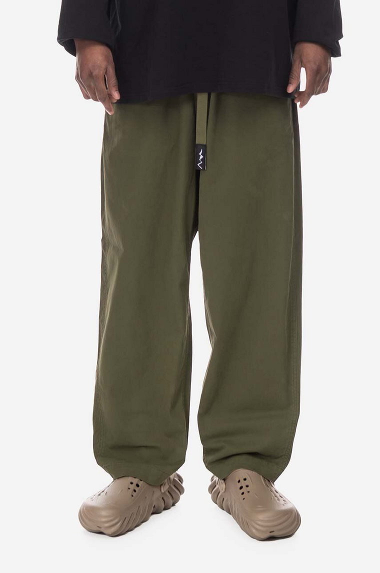 Manastash spodnie Flex Climber Wide Leg męskie kolor zielony proste