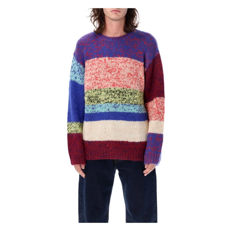 Kolorowy Sweter z Krzyżującymi się Paskami Marcelo Burlon