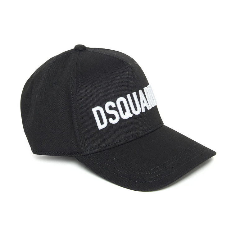 Czarna czapka baseballowa dla dzieci z regulowanym paskiem Dsquared2