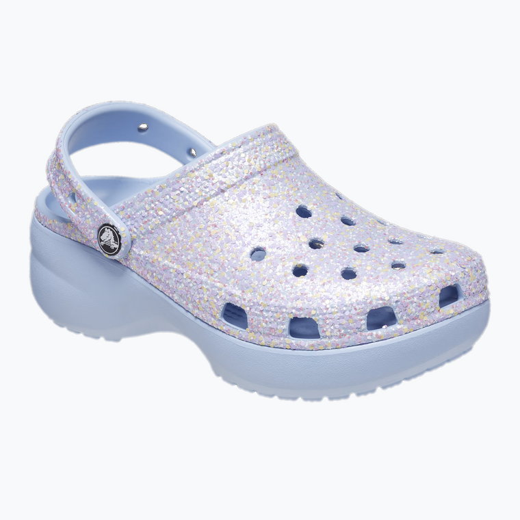 Klapki damskie Crocs Classic Platform Glitter blue calcite/multi